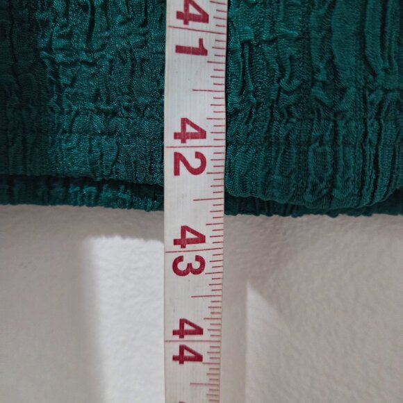 Love Poem 2pcs Emerald Green Crinkled Plissé Short Sleeve Wide Leg Pants Set - Picture 7 of 12